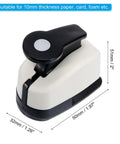 Side view of 0.4 Inch Circle Punch For Crafting And Scrapbooking, a 9mm Metal and Plastic Punch Tool suitable for DIY card making.