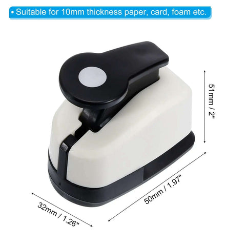 Side view of 0.4 Inch Circle Punch For Crafting And Scrapbooking, a 9mm Metal and Plastic Punch Tool suitable for DIY card making.