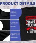 Men's Helicopter Pilot Mechanic Tank Top Hella Comfy Summer Sleeveless Muscle Tee showcasing tag-free and sleeveless details.