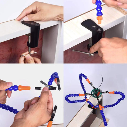 No Hands Soldering Clamp Aid With Four Alligator Clips Wire Clip Holder for Field Soldering and Auto Wiring installation