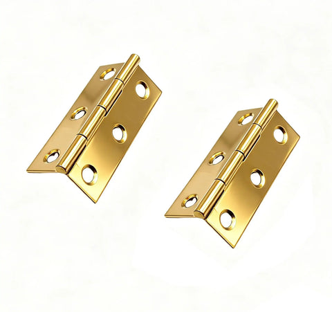 12 Packs Gold Stainless Steel Butt Hinges 2.15 Inch For Cabinets And Doors With Matching Screws, Perfect For Jewelry Boxes, Tool Storage, Closets