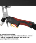 MIG Welding Torch Holder with Strong Magnetic Base and Heavy Duty Anti Slip Stand For Secure Hands Free Welding On Any Steel Surface.