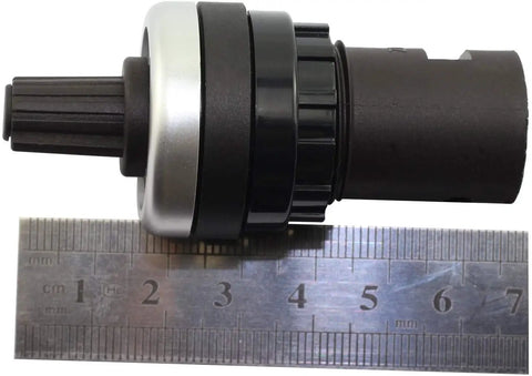 5K Ohm Rotary Potentiometer With Switch For Variable Speed Drives VSD VFD IP65 next to ruler for size reference