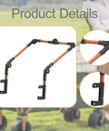 Universal Folding Wagon Handle Replacement Bar For Wagons And Carts No Tool Needed Easy Install Detachable Foldable Adjustable Length Push Pull Handle Fits Most Brands Brown, brown adjustable metal handle