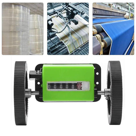 Top Shelf Six Digit Mechanical Meter Counter With Dual Rolling Wheels For Dead Accurate Length Measurement On Textiles Printing And Artificial Leather Easy Zero Reset Tracking System