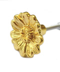 Close-up of Vintage Gold Round Drawer Knob with Victorian Floral Pattern, Zinc Construction, Perfect for Dressers and Cabinets
