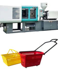 Heavy Duty Automatic Injection Molding Machine For Plastic Parts Manufacturing With Hydraulic System, yellow and red shopping baskets.