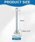 Hella Durable M4 X 40mm Knurled Thumb Screws 20 Pack Metric Shoulder Grip Knobs showing detailed dimensions and specifications.