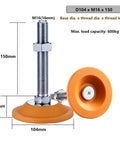 Beefy Carbon Steel Heavy Duty Leveling Feet Four Pack M16 By 150 Millimeter displaying dimensions and design for stable support.