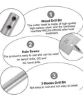 DIYEAH 10-piece wood drill bit set from Amazon; graphic shows wood drill bit, hole saws, and three-blade drill bit.
