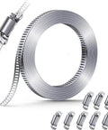 Super Cool Adjustable Stainless Steel Hose Clamp DIY Kit With Worm Gear For Fuel Line Pipe Tube Repair In Automotive Marine And Garden Projects Featuring Premium 304 Grade Metal Strap Custom Fit For Any Diameter Up To Massive Dimensions And Irregular, coil and clamps