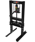 Beefy 6 Ton Hydraulic Shop Press With H-Frame And Adjustable Height, Stamping Plates To Bend And Straighten Parts, Perfect For Installing Bearings And U Joints On Auto Projects, Garage Floor Ready, front view