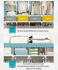 New Heavy Duty Portable Hanging Closet Wardrobe With Built In Shelf And Hanging Rod No Sweat Assembly Freestanding Extra Clothes Storage Locker Rack showing organized clothes, drawers and shoes.