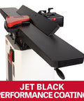 Badass Eight Inch Jointer Featuring Helical Cutterhead And Two Horsepower Motor with jet black performance coating.