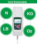 Workhorse Digital Push Pull Force Gauge Portable Dynamometer With Auto Shutdown Real Time And Peak Modes Four Unit Conversion Tension And Pressure Tester Handheld Meter For Diy Lab And Industrial Use, unit switchable N KG LB OZ display