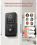 Matte Black Keyless Entry Door Lock With Auto Lock Keypad And Smooth Grip Design For Zero Fumbling Access And A Sleek Look That Puts You In Control So You Can Lock It Up Real Tight Every Single Time with keypad visible.