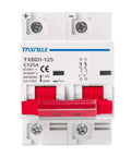 Two Pole 125A 600V DC Miniature Circuit Breaker For Solar PV Setups, DIN Rail Mount