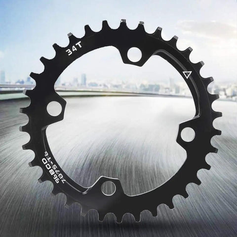96 BCD Narrow Wide Mountain Bike Chainring 34T Aluminum Alloy Replacement For Smooth Shifts No More Chain Drops Rock Solid Retention