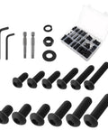 432 Piece Bolts And Nuts Set Built Tough In 10.9 Grade Alloy Steel With M6-1.0 And M8-1.25 Button Head Hex Socket Cap Screws, Nuts