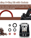 30 Piece Silicone O Ring Kit for Espresso Machines, red and black food-grade silicone O-rings for Saeco, Philips, Gaggia models