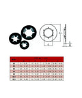 Lock Washers Set M3 M4 M5 M6 M8 M10 M12 Push On Locking Washers With Star Teeth For Vibration Resistant Fastening diagram
