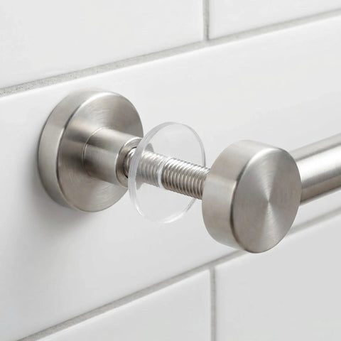 Clear PVC Shower Door Washer Replacement Kit 100 Pack Round Antiscratch Glass Protectors For Handles And Towel Bars Perfect For Glass Door Repair And Towel Bar Replacement Keeps Showers Looking Slick And Leak Free on towel bar
