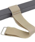 Two Pack Lift Up Bed Frame Handle Grips For No Sweat Lifting And Storage, beige nylon webbing strap with clasp, close-up