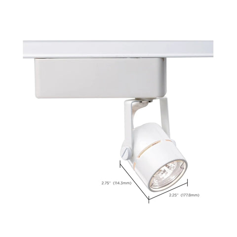 Transitional One Light Track Head in White Finish for Track Lighting, 6.5 Inch Metal Spotlight, Adjustable, Contemporary Fixture