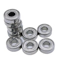 Get These 10pcs Deep Groove Ball Bearings In Single Row To Keep Your Gear Rolling Smooth Like Butter And Dust Free For Long Life No Gunk Allowed - ten shiny metal ball bearings stacked and arranged.
