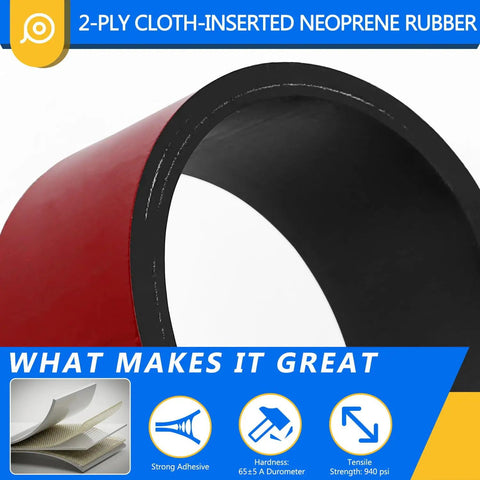Two Layer Fabric Reinforced Neoprene Rubber Sheets Half Inch Thick Twelve Inch Wide Twelve Inch Long Heavy Duty Gasket Material
