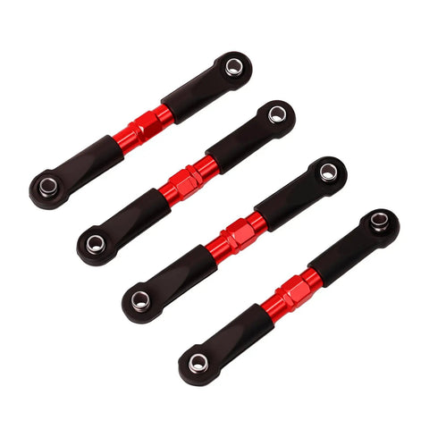 7075 Aluminum Toe Link And Push Rod Set For 1 Sixteenth Slash RC Truck Upgrade Replaces 7038 And 7018 Red Finish Durable Precision Wheel Alignment With Hardened Joint Bearings