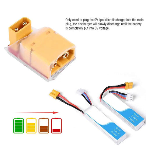 Low Voltage RC Battery Discharger For Safe Quick Discharge Easy Plug In Safety Device For Lithium Cells Durable Plastic Construction