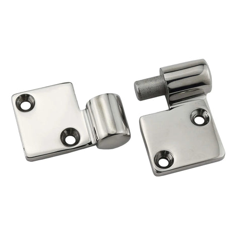 Pair Of Stainless Steel 316 Marine Grade Heavy Duty Left And Right Lift Off Take Apart Hinges With Screws Three Point Five By One Point Five Inches