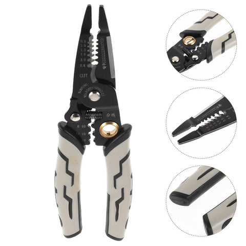 Pretyzoom 7-In-1 Cable Stripper And Crimper For Electricians with ergonomic grips and steel construction for efficient wire stripping.