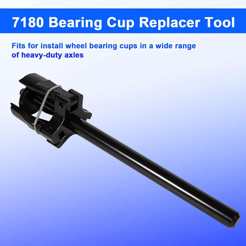 Heavy Duty Adjustable Bearing Cup Replacer Tool For Big Rig And Trailer Axles, 7180 model for heavy-duty axles with black coating.