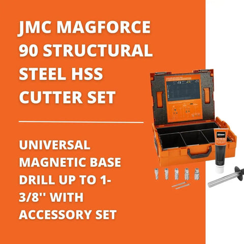 Heavy Duty Magnetic Base Drill Boasting 1100 Watt Variable Speed Motor Cuts Structural Steel Like A Hot Knife Through Butter Compact Footprint with cutter set