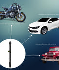 Backup Spare Tire Inflator Accessory Kit For Portable Air Compressor with connectors for cars and bikes displayed.
