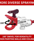 2 Pack 7/8 Inch Thread Swivel Joint For Airless Paint Sprayer Guns, 360 Degree Rotation, Stainless Steel, Beefy Build, Built Tough, 235486 Thread Compatible, Heavy Duty Spray Gun Connector, 180° swivel