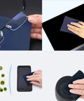 Extra Large Microfiber Cleaning Cloths (12x12 in), blue, 6 pcs for glasses, phones, screens and camera lenses.