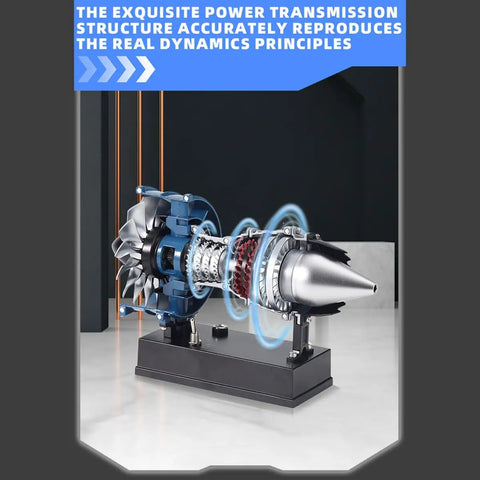 All Metal Turbofan Engine Model Kit That Actually Runs With Transparent Cover 1 To 20 Scale 170 Parts STEM Educational