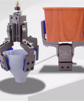 Beefy Heavy Duty Pneumatic Fixture Cylinder With Four Claw Clamp And Sensor Switch, Precision Mini Gripper Finger Arm AHVG75 front and side view