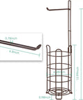 Must Have Bronze Standing Toilet Paper Holder And Dispenser With Mega Roll Capacity Vintage Steel Wire Design dimensions
