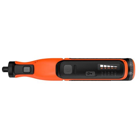 Cordless Rotary Tool 7.2 Volt Lightweight Drill Sand Polish Carve Engrave Sharpener 1.5Ah Lithium Ion Battery top view showing controls