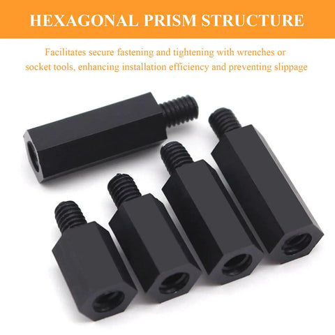 Pro Grade Nylon Hex Standoff Spacers M4 Threaded Six Millimeter Frame Forty To One Hundred Millimeter Length One Hundred Piece Bulk Pail For Gritty Circuit Board Mounting And Badass Diy Garage Builds