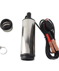 Jiawu 24V DC Submersible Pump For Fuel Transfer 30 Liters Per Minute, stainless steel with power cables and filter.