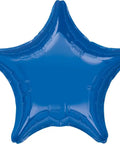 Blue star-shaped foil balloon from Racing Theme Balloon Bouquet Pack Of 5 Foil Balloons In Bright Multi Color, Uninflated Retail Set.