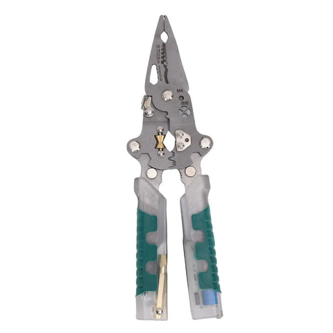 Hella Versatile Foldable Wire Stripper And Compact Hand Pliers With Built In Voltage Tester For Pro Electricians and Weekend Warriors, metallic design
