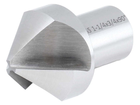 Accusize HSS countersink, 1-1/4 in dia, 3/4 in Weldon shank, 90° for magnetic drilling
