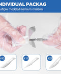 32 Piece Scalpel Blades Set With Two Handles Number 10 11 23 Sterile Lab Knives For Surgical Practice Arts And Crafts Carving And Science Projects Includes Dual Handle Kit, #10 blade