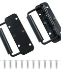 Two Piece Black Spring Loaded Case Handles With Rubber Grip, 304 Stainless Steel Surface Mount Chest Handles, screws included
